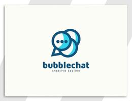 bubbla chatt konversation prata kommunikation logotyp design vektor