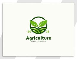 landwirtschaftssprossenpflanzenlogo mit blattillustrationsdesign vektor