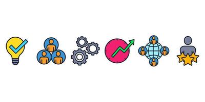 Business-Teamwork-Elemente setzen Symbol-Symbol-Vorlage für Grafik- und Webdesign-Sammlung Logo-Vektor-Illustration vektor