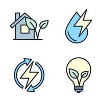 miljövänlig. ekologi set ikon symbol mall för grafisk och webbdesign samling logotyp vektorillustration vektor