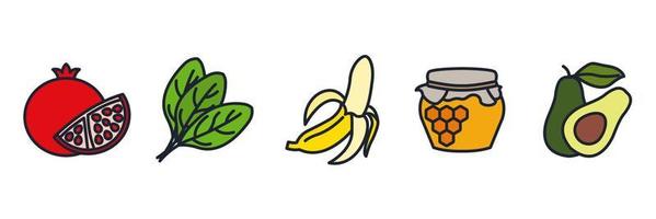 Gemüse stellte Symbolsymbolvorlage für Grafik- und Webdesign-Sammlung Logo-Vektorillustration ein vektor