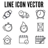 tid inställd ikon symbol mall för grafisk och webbdesign samling logotyp vektorillustration vektor