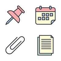 Büromaterial-Elemente setzen Symbol-Symbol-Vorlage für Grafik- und Webdesign-Sammlung Logo-Vektor-Illustration
