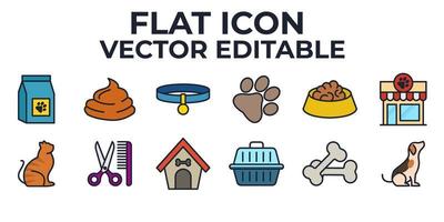 husdjur, veterinär inställd ikon symbol mall för grafisk och webbdesign samling logotyp vektorillustration vektor