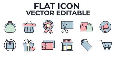köpcentra, detaljhandel set ikon symbol mall för grafisk och webbdesign samling logotyp vektorillustration vektor