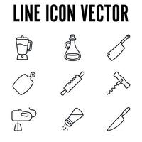 Symbolvorlage für Küche und Kochset für Grafik- und Webdesign-Sammlung Logo-Vektorillustration vektor