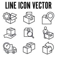 frakt leverans set ikon symbol mall för grafisk och webbdesign samling logotyp vektorillustration vektor