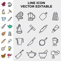 Symbolvorlage für Küche und Kochset für Grafik- und Webdesign-Sammlung Logo-Vektorillustration vektor