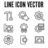 engineering set ikon symbol mall för grafisk och webbdesign samling logotyp vektorillustration vektor