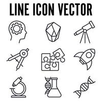 vetenskap set ikon symbol mall för grafisk och webbdesign samling logotyp vektorillustration vektor