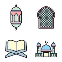 populär islamisk. ramadan kareem element set ikon symbol mall för grafisk och webbdesign samling logotyp vektorillustration vektor