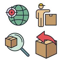 Logistik-Set-Symbol-Symbolvorlage für Grafik- und Webdesign-Sammlung Logo-Vektor-Illustration vektor