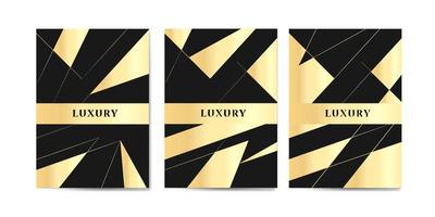 Luxusabdeckungen mit minimalem Design. schwarze und goldene Hintergründe für Ihr Design. Anwendbar für Banner, Plakate, Plakate, Flyer usw. eps10-Vektor vektor