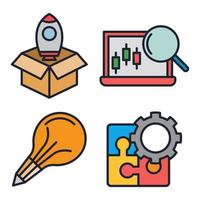 Startup-Set-Symbol-Symbolvorlage für Grafik- und Webdesign-Sammlung Logo-Vektor-Illustration vektor