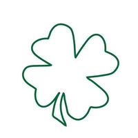 grön shamrock klöver vektor ikon. st patrick dag symbol, troll blad tecken. shamrock klöver isolerade, platt dekorativt element. logotyp illustration.