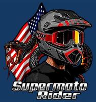 supermoto ryttare med Amerika ... vektor