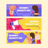 kvinna jämställdhet dag banners set vektor