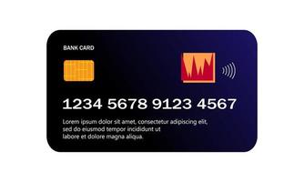 einfache vorlage der dunkelblauen kreditkarte vektor