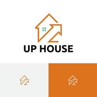 Pfeil nach oben Haus Immobilien Gebäude Investment Business Logo vektor