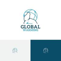Walross Tier Pol Tierwelt Erde Planet globale Erwärmung Monoline-Logo vektor