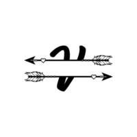 anfänglicher dekorativer Monogramm-Split-Buchstaben-Vektor vektor