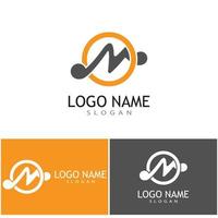 m brev logotyp mall vektor illustration design