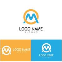 m brev logotyp mall vektor illustration design