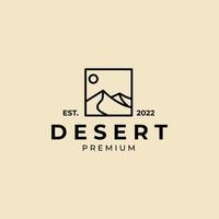 wüste mit sonne logo linie kunst vektor symbol symbol grafik minimalistisch design illustration