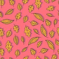 Herbstlaub Vektor nahtlose Muster. Hintergrund für Stoffe, Drucke, Verpackungen und Postkarten