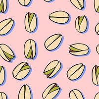 nötter pistagenötter vektor sömlösa mönster hälsosam mat och mellanmål