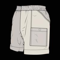 kurze Hosen Farbblock-Zeichnungsvektor, kurze Hosen im Skizzenstil, Turnschuh-Vorlage, Vektorillustration.