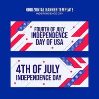 glad 4 juli - självständighetsdagen usa webbbanner för sociala medier horisontell affisch, banderoll, rymdområde och bakgrund vektor