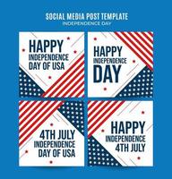 glad 4 juli - självständighetsdagen usa webbbanner för sociala medier fyrkantig affisch, banderoll, rymdområde och bakgrund vektor