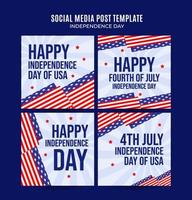 glücklicher 4. juli - unabhängigkeitstag usa-webbanner für quadratische plakate, banner, raumfläche und hintergrund der sozialen medien vektor
