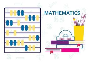 Mathematik-Vektor-Illustration. flaches bildungskonzept. Mathe lernen in der Schule oder Universität. Sammlungssatz für arithmetische Wissenssymbole. vektor