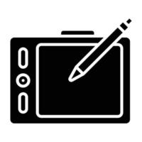 penna tablet ikon stil vektor