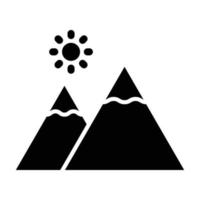 klippiga bergen ikon stil vektor