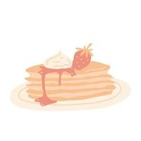 Pfannkuchen-Dessert mit Erdbeere. Vektor-Illustration vektor