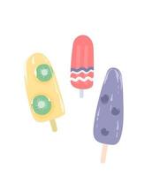 glass fruktis. illustration av en uppsättning popsicles. vektor