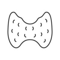 Lineares Symbol der Schilddrüse. dünne Liniendarstellung. endokrine Drüse. Kontursymbol. Vektor isoliert Umrisszeichnung