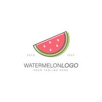 vattenmelon skiva logotyp design illustration ikon vektor