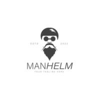 Mann mit Helm-Logo-Design-Illustration-Symbol vektor