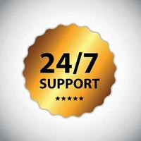 Vektor 247 Support-Zeichen, Etikettenvorlage