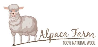 alpackagårdslogotyp för ullprodukter vektor