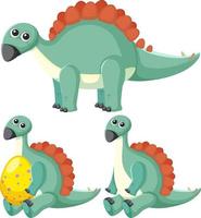 satz niedlicher dinosaurier-zeichentrickfiguren vektor