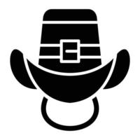 Cowboy-Hut-Symbol-Stil vektor