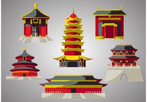 Chinesische Tempel Vektor Pack