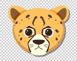 süßer gepardenkopf im flachen karikaturstil vektor