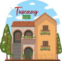 toscana Italien landmärke logotyp banner vektor