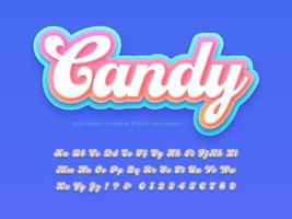 süße Süßigkeiten Buchstaben und Zahlen vektor